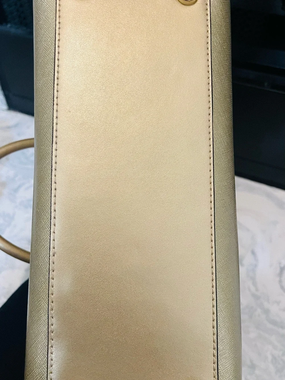 Michael Kors Metallic Gold Saffiano Satchel